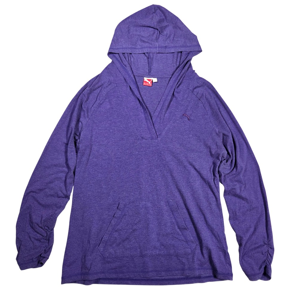 Puma Womens Purple Heather V-Neck Hoodie Sportlifestyle 828559 XL Athleisure